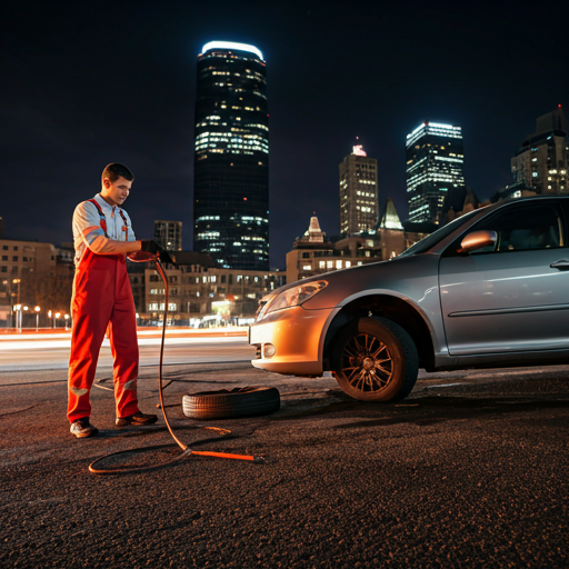 Professional mechanic changing tire Ottawa
