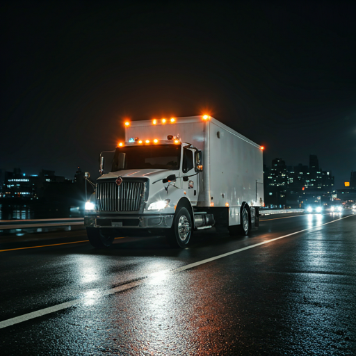 Service truck Ottawa highway night